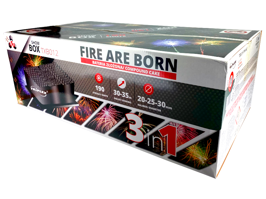 Burny　LSA-65 POKAZ FAJERWERKÓW FIRE ARE BORN - 190 strzałów - 20mm,25mm