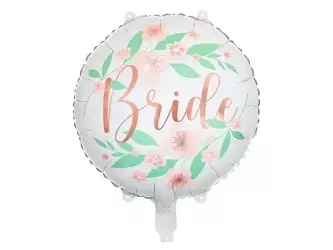 Balon foliowy - Bride - Kwiaty - Biały - 45cm