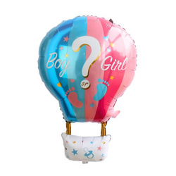 Balon Foliowy "Balon na ogrzane powietrze" - Boy or Girl - 52 x 80 cm