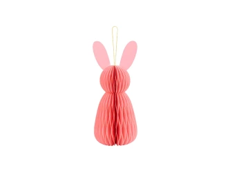 Dekoracja papierowa honeycomb - Króliczek - Różowy - 30 cm