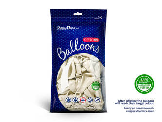 Balon Strong 30cm - Metallic Pure White - 100 szt.