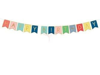 Baner urodzinowy - Happy Birthday - Kolorowy - 15 x 175 cm