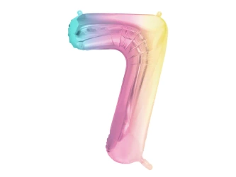 Balon foliowy - Cyfra 7 - Kolorowa - 86cm