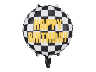 Balon foliowy - Szachownica - Happy Birthday - 45 cm - Mix