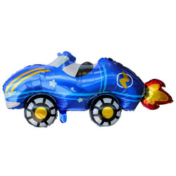 Balon Foliowy Auto Wyścigowe - Niebieskie - PREMIUM - 112 x 54.6 cm