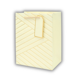 Torba prezentowa - Tłoczona - Kremowa - 26 x 32 x 12cm