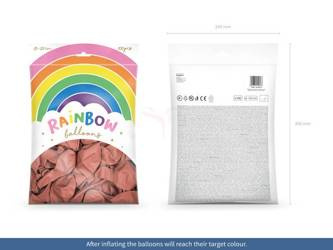 Balony metalizowane 23cm - Rainbow - Różowe złoto - 100 sztuk