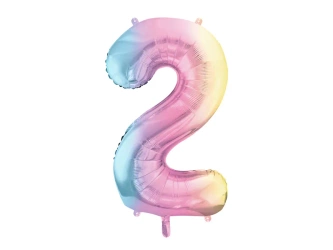 Balon foliowy - Cyfra 2 - Kolorowa - 86cm