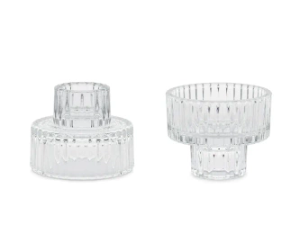 Świecznik szklany z rantem - 2w1 - 6.5 x 5.5cm