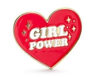 Przypinka metalowa - Serce - Girl Power - 3 x 3 cm