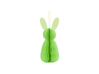 Dekoracja papierowa honeycomb - Króliczek - Jasny zielony, 30 cm