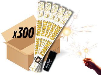 DŁUGIE ZIMNE OGNIE NA WESELE - 70cm - 300 sztuk + Zapalniczka żarowa GRATIS