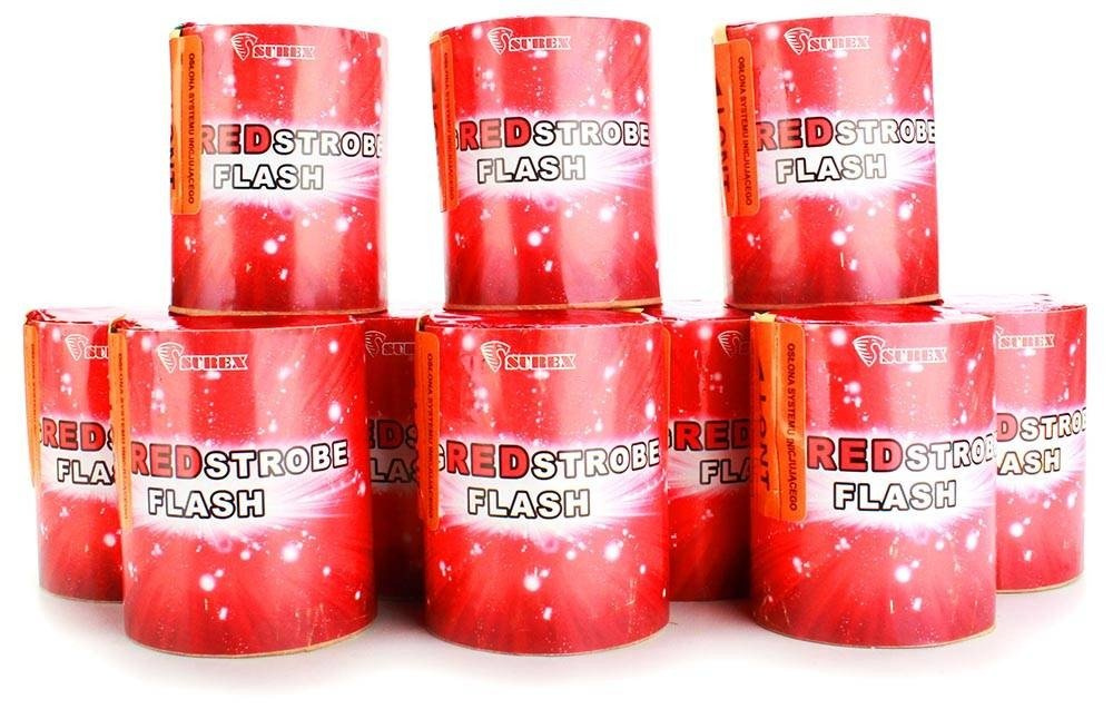 ZESTAW 10 x DUŻY STROBOSKOP 40 sec. - Czerwony - ZX8033F - Surex |