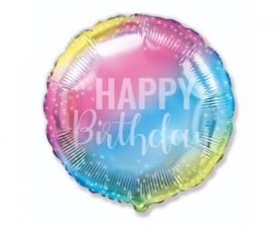 Balon foliowy - Happy Birthday - Gradient - 45 cm - 1 szt.