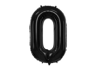 Balon foliowy - Cyfra "0" - Czarny - 86 cm