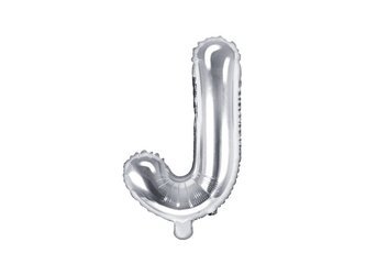 Balon foliowy - Litera "J" - Srebrna - 35 cm