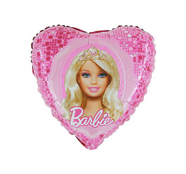 Balon foliowy - Serce - Barbie - 45 cm - 1 szt.