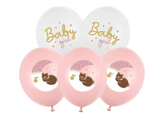 Balony 30 cm - Baby girl - mix - 6 szt.