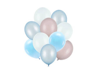 Balony lateksowe 30cm - niebieskie - mix - 10 szt.