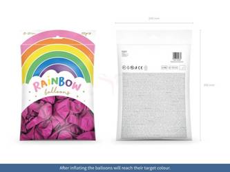 Balony metalizowane 23cm - Rainbow - Fuksja - 100 sztuk