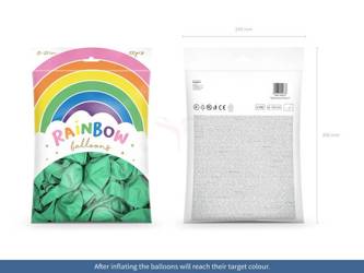 Balony metalizowane 23cm - Rainbow - Miętowe - 100 sztuk